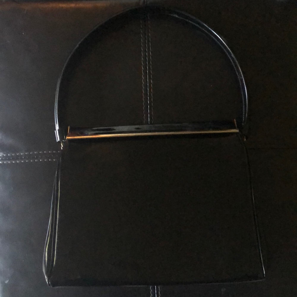 Vintage Black Patent Box Bag